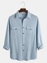 Utility Multi-pocket Lapel Long Sleeve Shirt