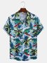 Men's Dinosaur Element Print Casual Fabric Fashion Hawaiian Collar Short Sleeve Shirt