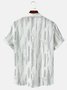 Cotton Linen Geometric Print Casual Short Sleeve Shirt