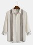 Cotton Linen Striped Casual Long Sleeve Shirt