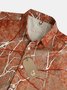 Marble Print Chest Pocket Short Sleeve Hawaiian Shirt