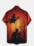 Men's Halloween Witch Print Short Sleeve Hawaiian Shirt