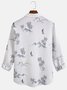 Printed cotton and linen style coconut comfortable hemp long sleeve shirts