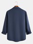 Men's Casual Cotton Linen Pocket Long Sleeve Shirt