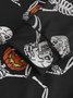 Men's Halloween Skull Pumpkin Graphic Print Crew Neck Sweatshirt