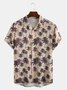 Holiday Style Hawaiian Series Plant Leaf Element Lapel Short-Sleeved Shirt Print Top