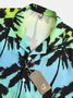 Men's Gradient Coconut Tree Graphic Print Short Sleeve Shirt