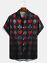 Mens Poker Print Front Buttons Soft Breathable Chest Pocket Casual Hawaiian Shirts