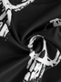 Men's Halloween Skull Print Casual Breathable Hawaiian Short Sleeve Shirt