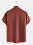 Mens Retro Coconut Tree Print Short Sleeve Shirt Lapel Loose Chest Pocket Bowling Shirt