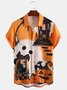Cotton Linen Halloween Print Casual Short Sleeve Shirt