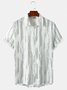 Cotton Linen Geometric Print Casual Short Sleeve Shirt