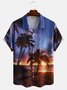 Mens Funky Hawaiian Coconut Tree Print Short Sleeve Shirt Casual Shirt