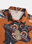 Mens Funky Halloween Cats Witch Print Front Buttons Soft Breathable Chest Pocket Casual Aloha Shirts