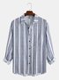 Striped Chest Pocket Long sleeve casual shirt