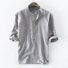 Mens Cotton Striped Vintage Breathable Loose Fit Long Sleeve Fashion Casual Shirt