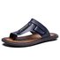 Men Leather Metal Decoration Non-slip Slippers Casual Beach Sandals