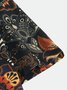 Men‘s Ethnic Style Flower Printed Casual Breathable Short Sleeve Shirt