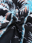 Men's hawaiian Black Printed Beach Plants Shirt