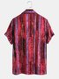 Men 65% Cotton Graffiti Color Striped Printed Casual Loose Lapel Short Sleeve Shirt