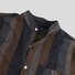 Brown V Neck Casual Cotton Printed Shirts