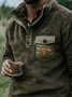 Army Green Casual Cotton Outerwear