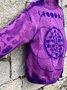 Purple Printed Boho Hoodie Tribal Sweatshirt