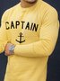 Men's Captain Anchor Print Casual T-Shirt