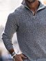 Stand Collar Casual Wool Blend Solid Sweater