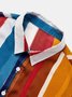 Men's Vintage Striped Shirt Collar Shirts