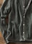 Deep Gray Zipper Acrylic Basic Plain Sweater