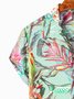 Men's Printed Floral Shirt Collar Shirt