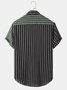 Men's Printed Striped Shirt Collar Shirts
