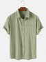 Men's Casual Striped Shirt Collar Shirt