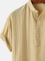 Mens Solid Cotton Casual Short Sleeve Shirt