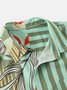 Men Leaf Striped Patchwork Casual Holiday Design Shirt