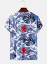 Mens 3D Flowers & Birds Printed Casual O-neck Short Sleeve T-shirts