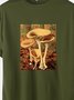 Mens Cartoon Mushroom Graphic O-Neck Short Sleeve T-Shirts