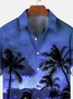 Cotton Blends Coconut Tree Square Neck Casual Abstract Shirts