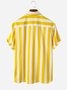 Mens Short Sleeve Casual Striped Designer Shirt