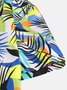 Mens Hawaii Style Leaf Printed Casual Breathable Short Sleeve Shirts