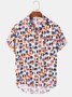 Men's Shirt Collar Abstract Printed T-shirt
