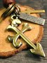 Metallic Arrow Cross Cowhide Pendant