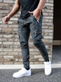 Solid Pockets Cotton Cargo Casual Casual Pants
