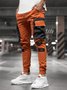 Solid Pockets Cargo Casual Pants