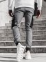 Solid Pockets Cargo Casual Pants