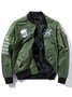 Men's Lightweight Reversible Double-sided Wear Flight Bomber Jacket Casual Military Outerwear with Patches