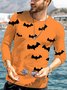 Halloween Men's New Fashion Print Simple Long Sleeve T