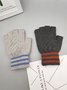 Cashmere Simple Striped Warm Knitted Gloves