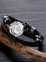 Vintage Leather Multi-layer Woven Playing Card Bracelet